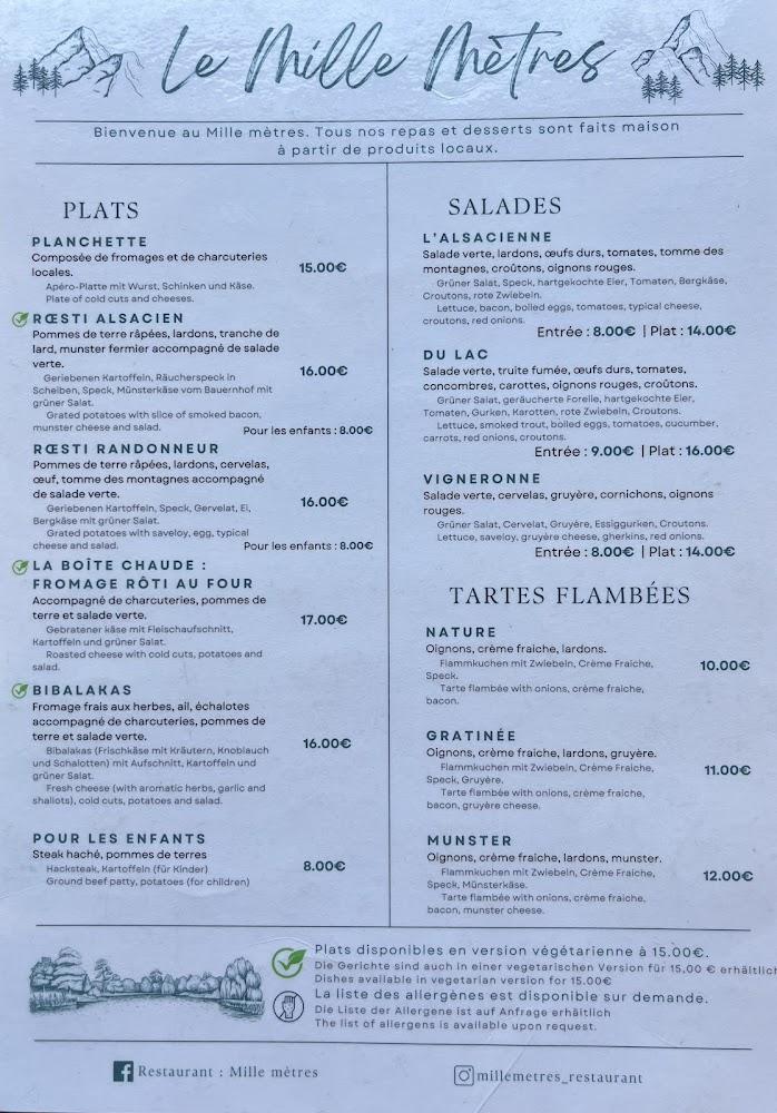 Le Mille Mètres - Menu Image 1